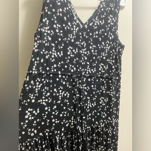 NEW Nina Leonard Women's V Neck Sleeveless Midi Dress Black L - Picture 3 of 8